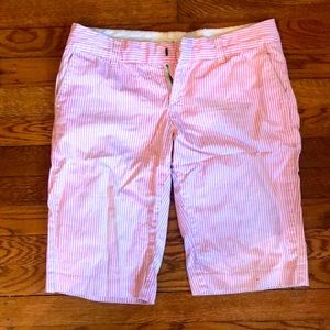 American Eagle pink seersucker Bermuda shorts